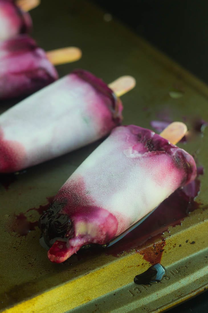 blueberry yogurt popsicles, healthy popsicles